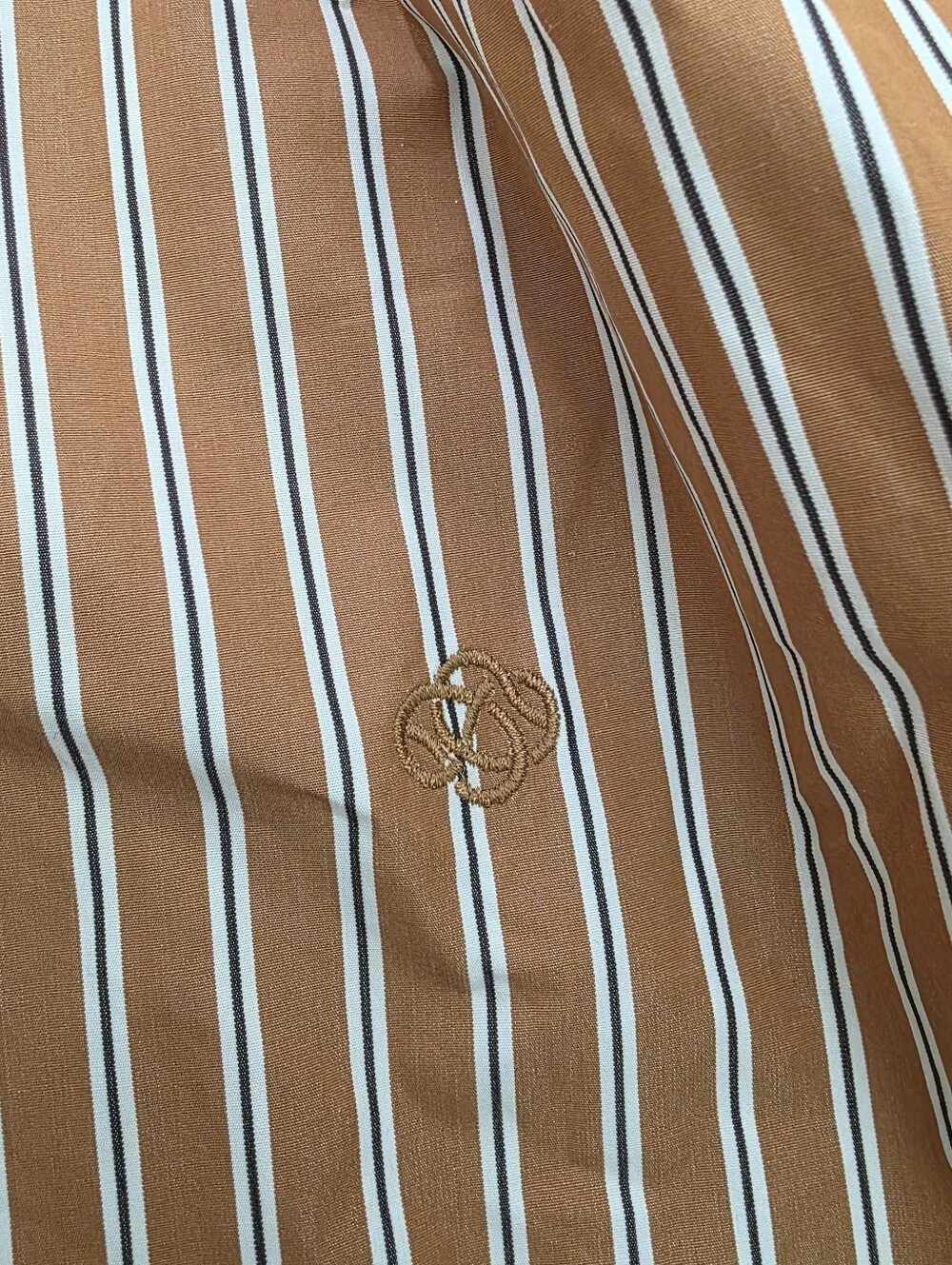 Lafayette 148 new york XL  Rust and White Striped Collared Button-Front Shirt - Picture 5 of 7